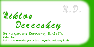 miklos derecskey business card